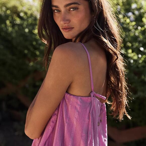 NWT Free People All For Sun Mauve Orchid Billowy Ethereal Bohemian Maxi Dress S - Picture 3 of 8